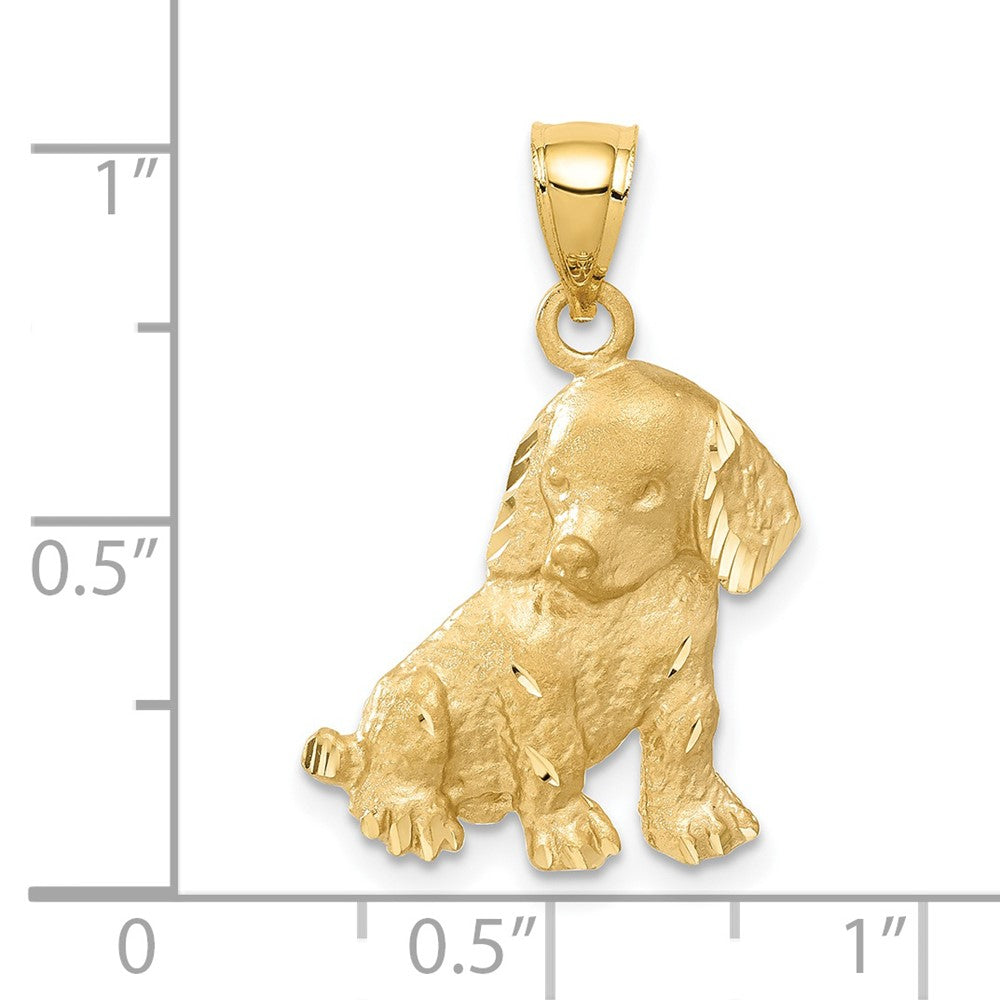 14k Dog Charm Yellow Gold