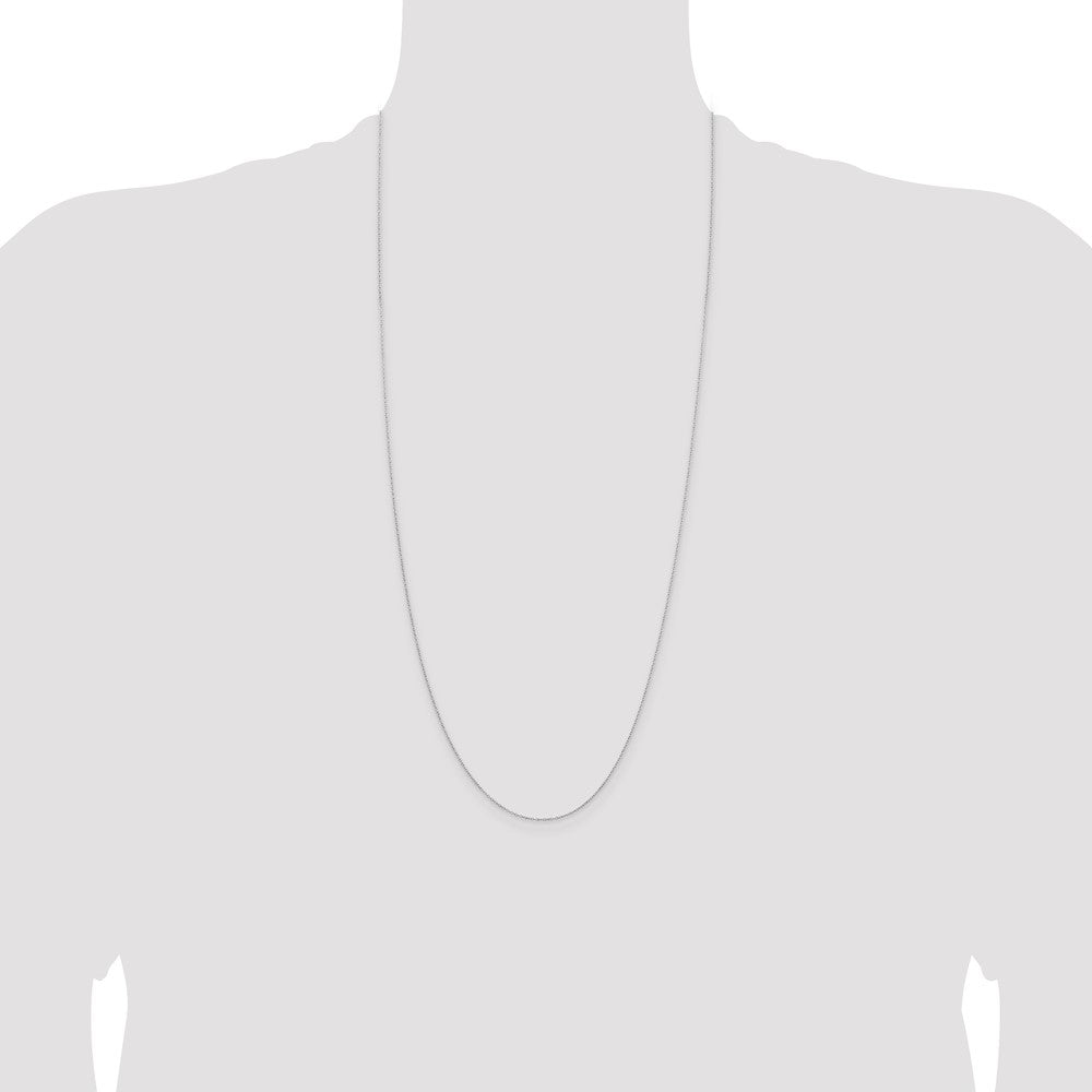 Sterling Silver 1mm Rhodium-plated Cable Chain 30 Inches