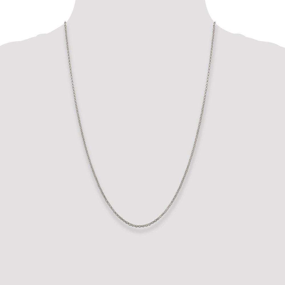 Sterling Silver 2mm Rolo Chain 24 Inches