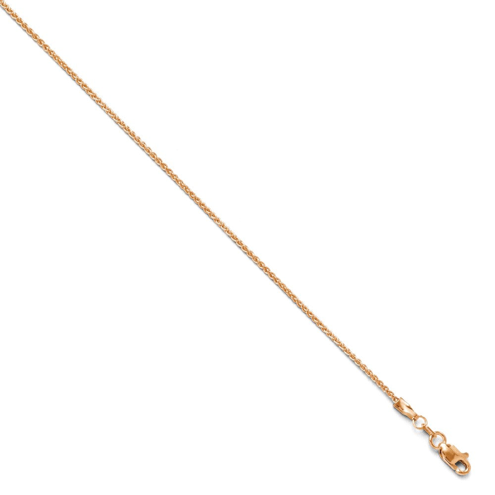 14K Rose Gold 1.2mm Spiga (Wheat) Chain