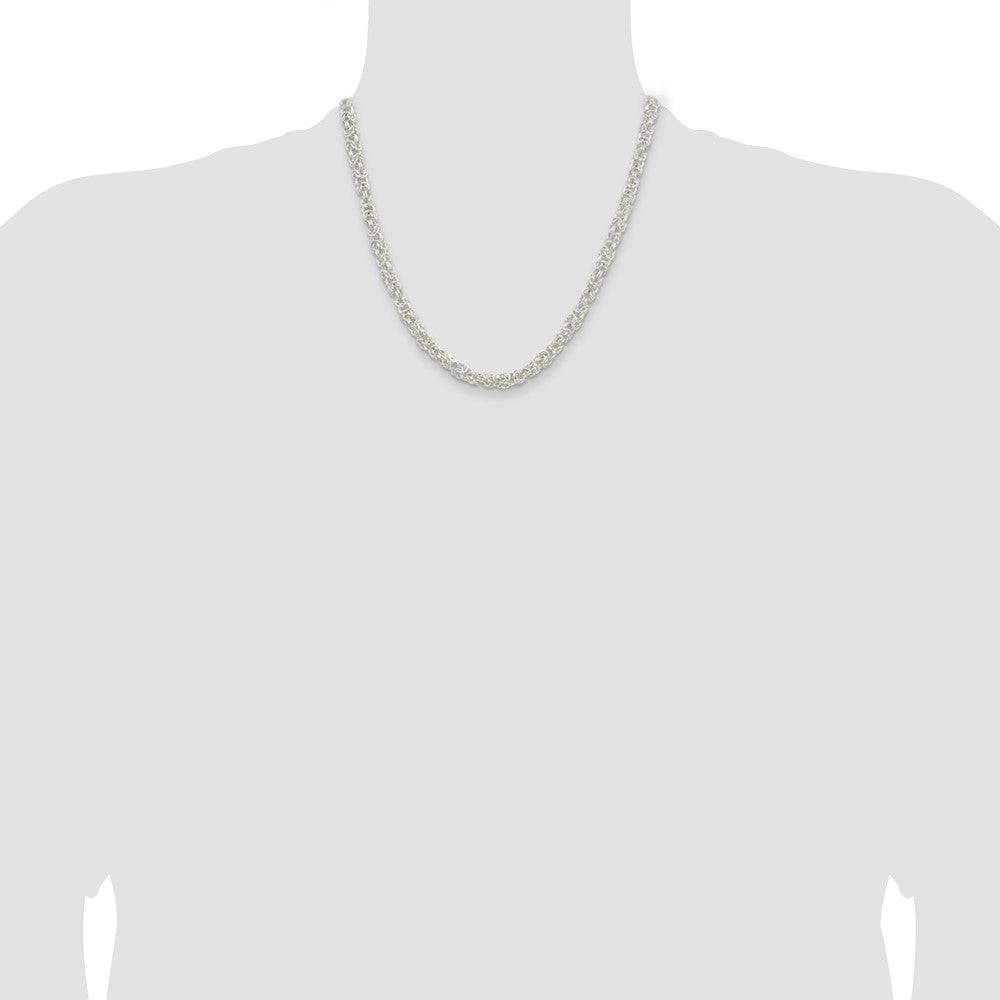 Sterling Silver 5.5mm Rounded Byzantine Chain 20 Inches