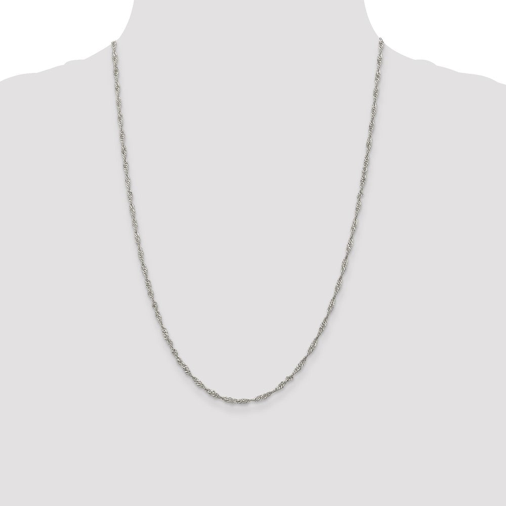 Sterling Silver 2.25mm Singapore Chain 24 Inches
