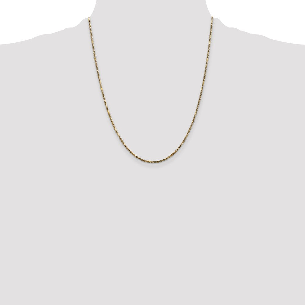 14K 22 inch 1.8mm Diamond-cut Milano Rope with Lobster Clasp Chain