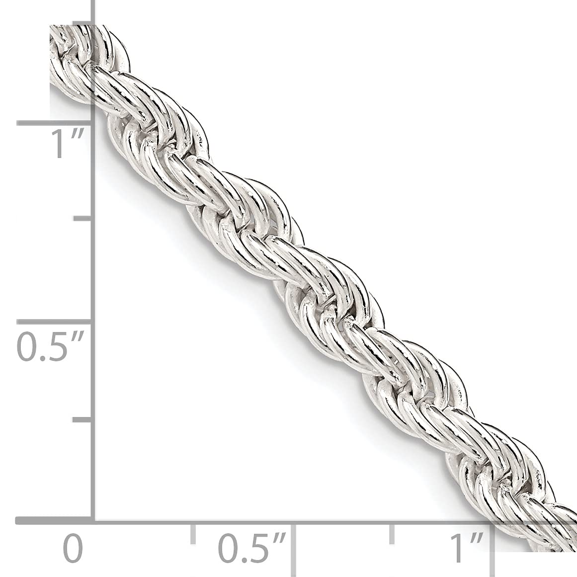 Sterling Silver 5mm Solid Rope Chain