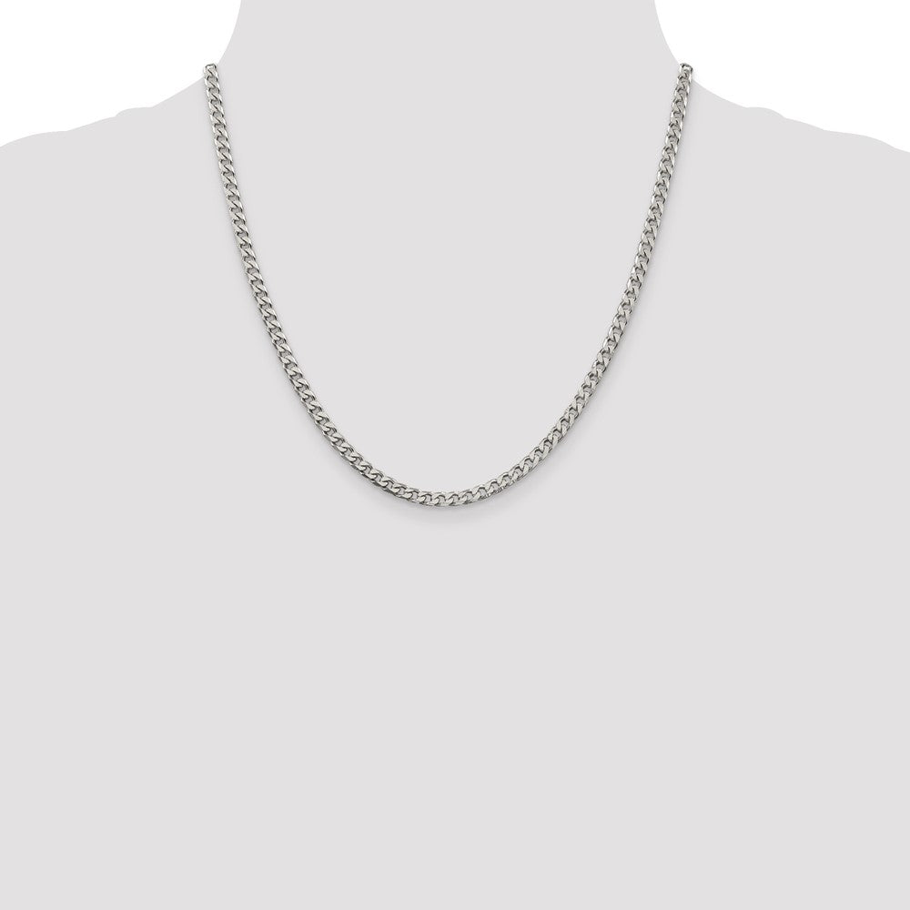 Sterling Silver Polished 3.5mm Curb Chain 20 Inches