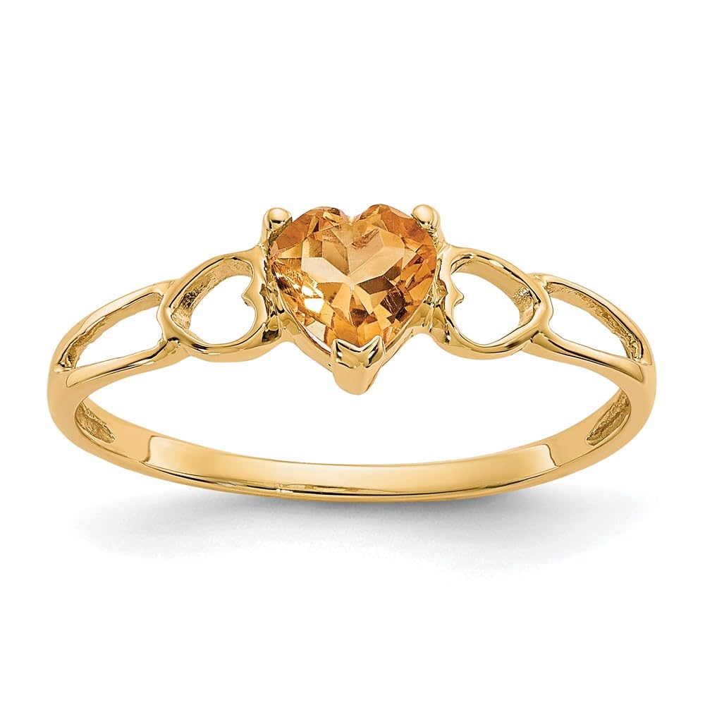 10k Polished Genuine Citrine Birthstone Ring