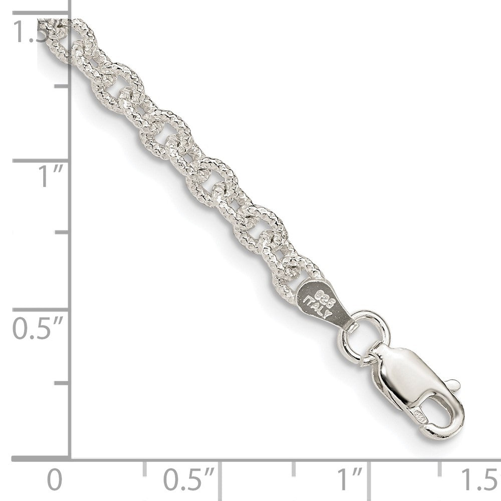 Sterling Silver 3.75mm Fancy Rolo Chain 6 inches
