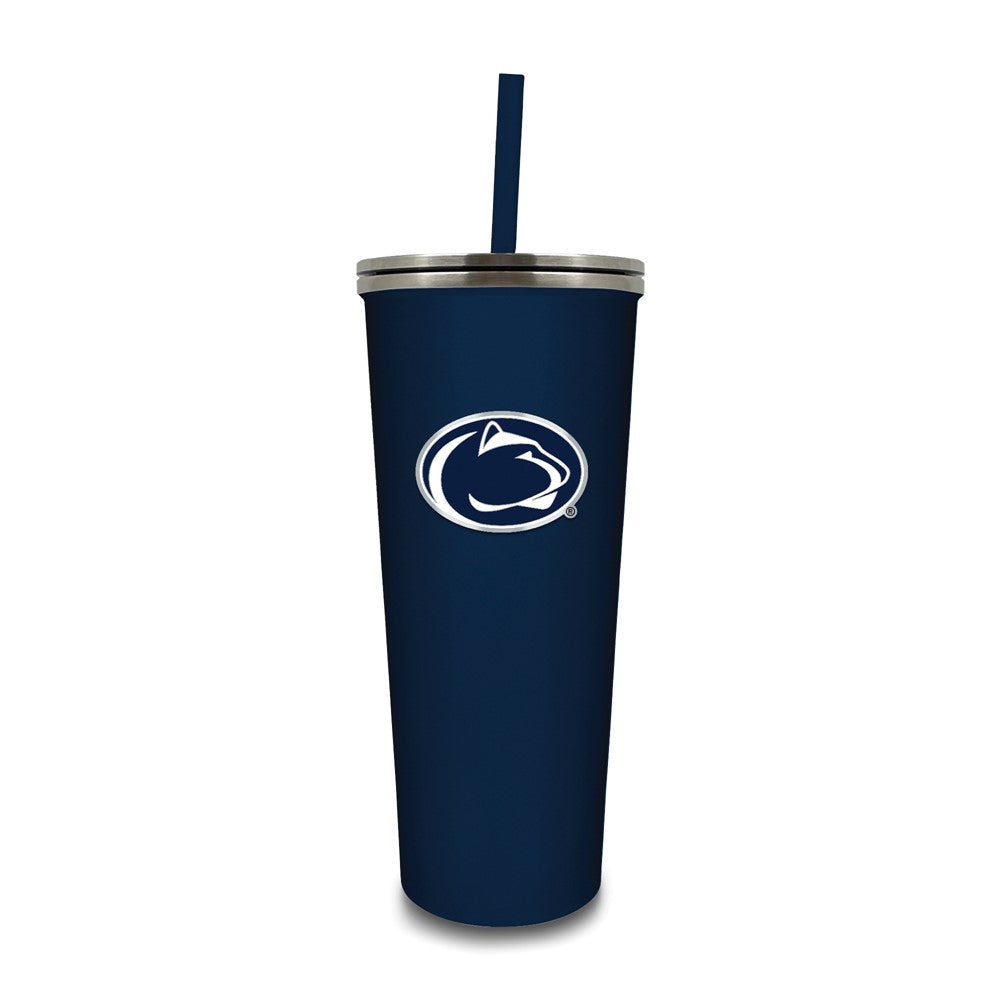 Penn State Stainless Steel 24 ounce Skinny Tumbler with Straw