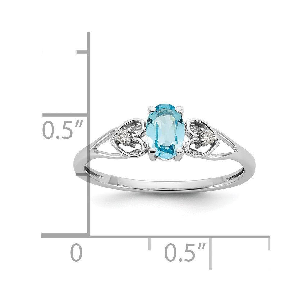 10kw Blue Topaz and Diamond Ring