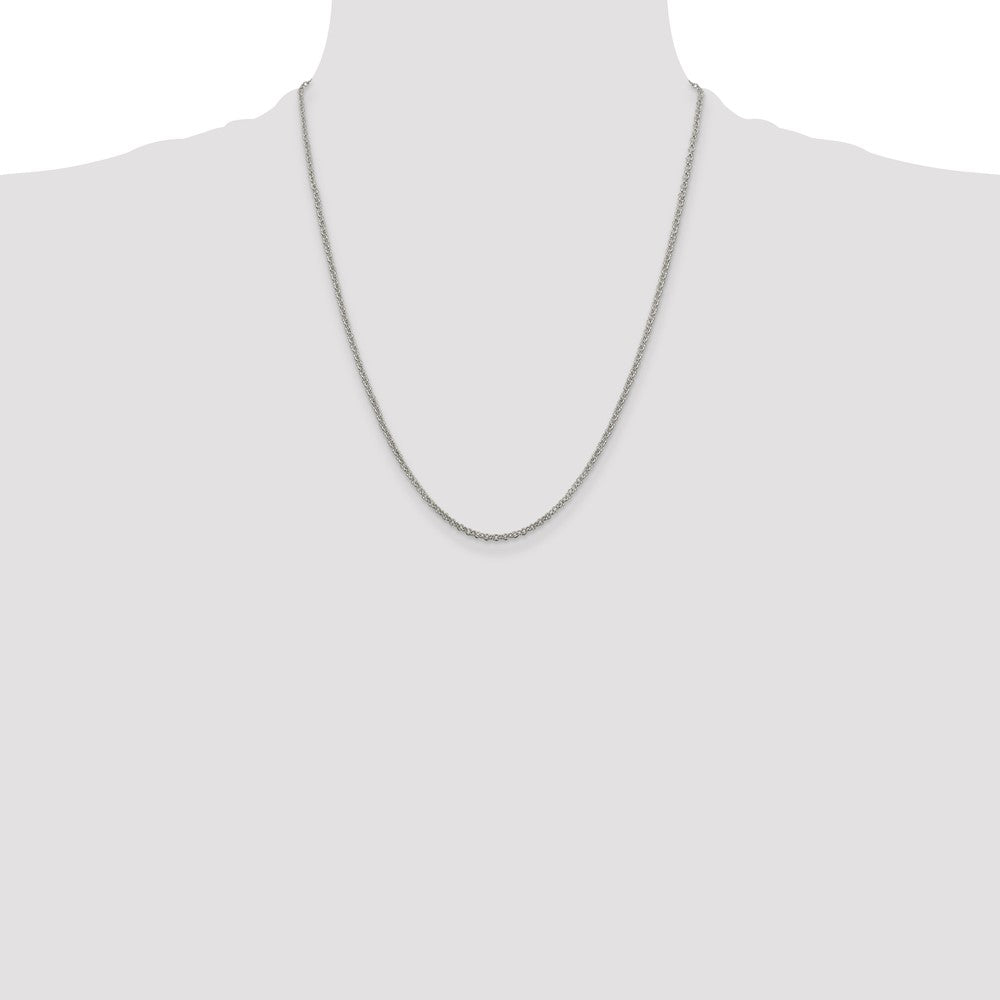 Sterling Silver 2mm Rolo Chain w/4in ext.