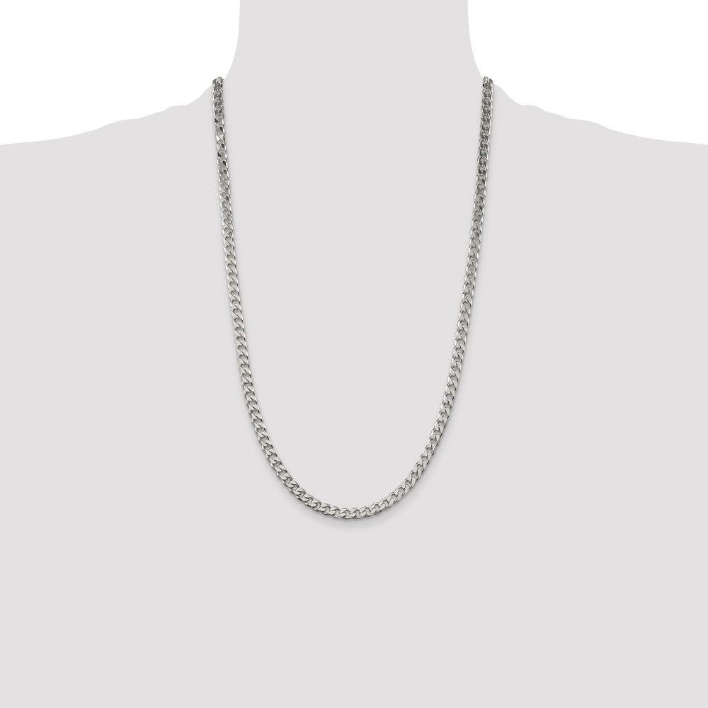 Sterling Silver Polished 5mm Curb Chain 26 Inches