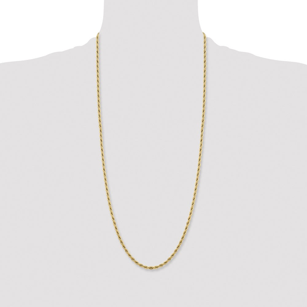 Stainless Steel Polished Yellow IP-plated 4mm 30 inch Rope Chain