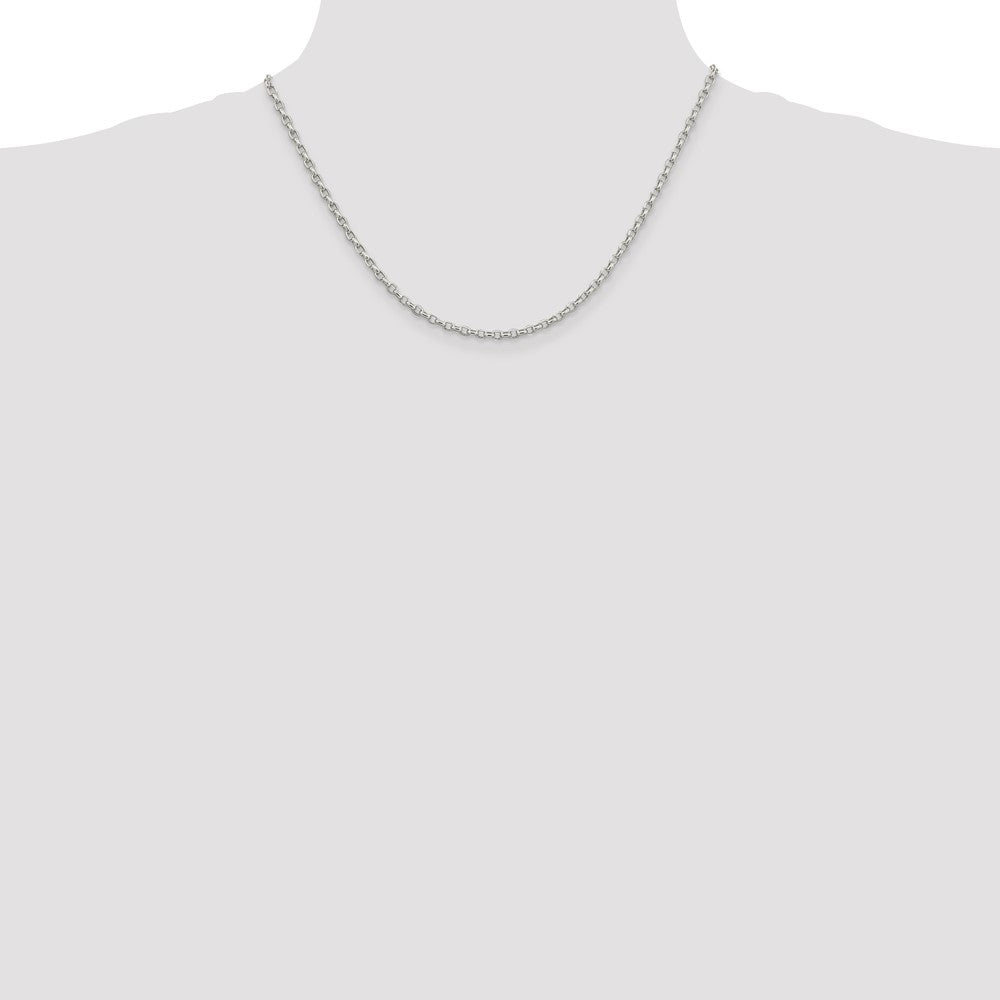 Sterling Silver 2.75mm Oval Fancy Rolo Chain 18 Inches
