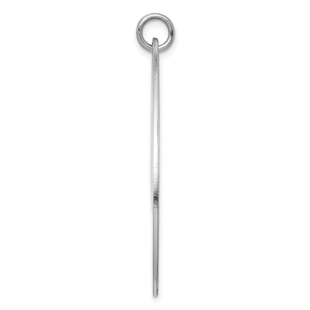 Sterling Silver Rh-plt Engraveable Polished Front/Satin Back Disc Charm