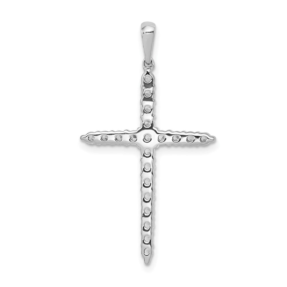 14k White Gold 1 carat Lab Grown Diamond VS/SI+ G+ 18 inch Cross Pendant Necklace