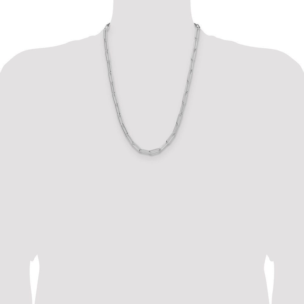 Sterling Silver Rhodium-plated Polished 5.5mm Paperclip Chain