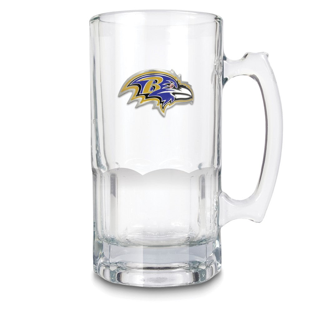 NFL Baltimore Ravens Glass 32 ounce Macho Mug with Emblem