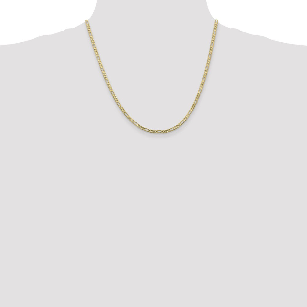 10K 3mm Flat Figaro Chain
