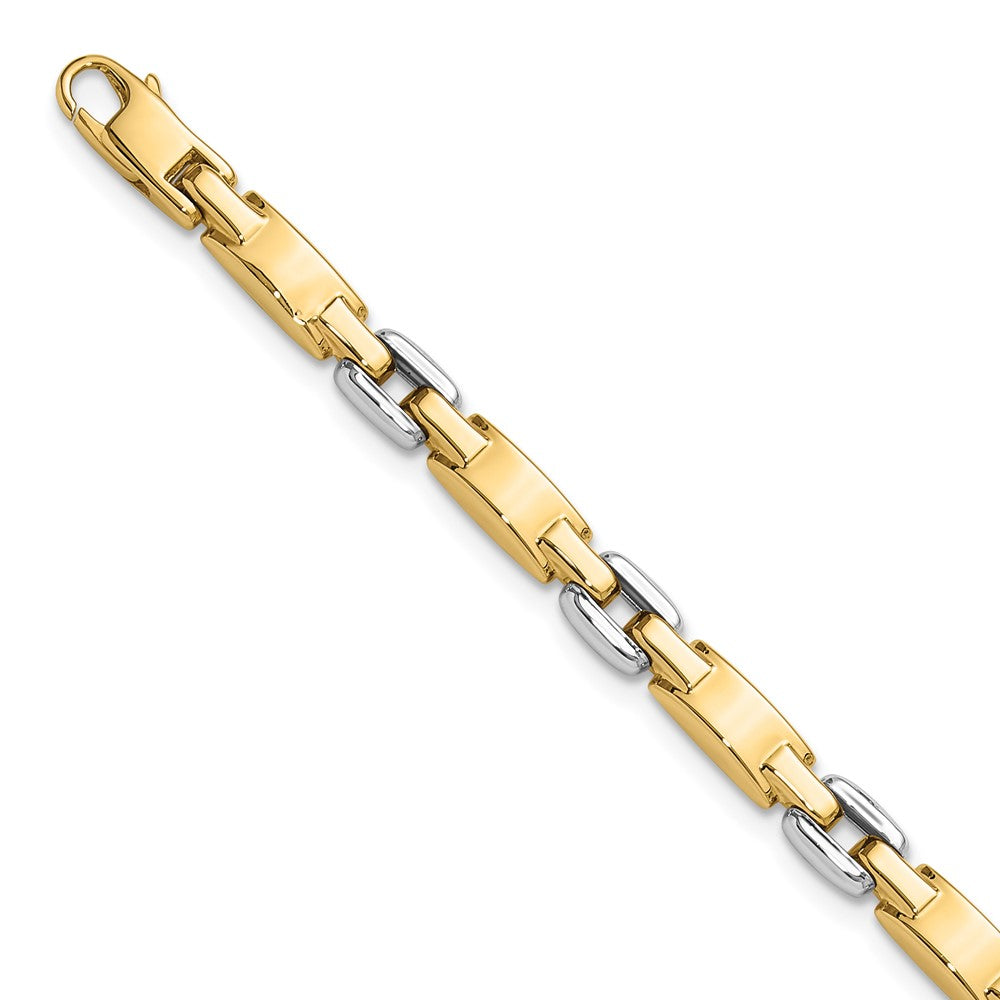 14K Two-tone Polished Fancy Link Bracelet 7.5 inches