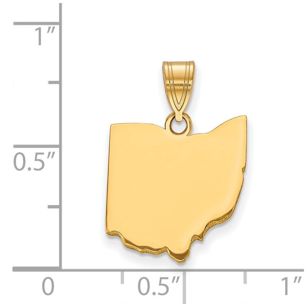 Sterling Silver/Gold-plated Ohio Pendant