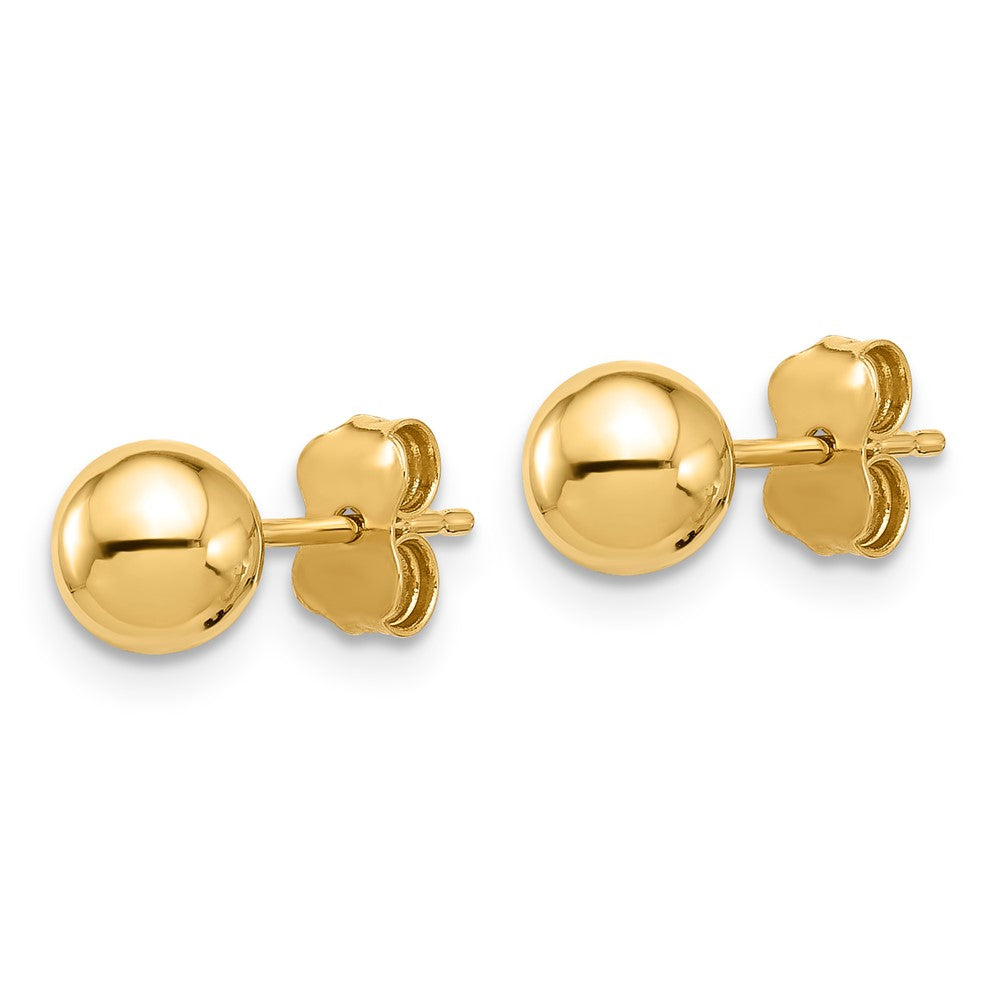 14k Yellow Gold (6mm) Ball Stud Earrings