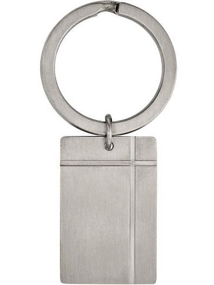 Primal Steel Stainless Steel Brushed and Grooved Key Chain