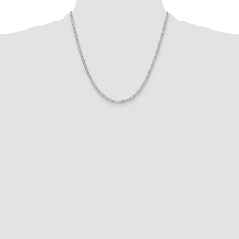 Sterling Silver Rhodium-plated Polished 3.15mm Paperclip Chain