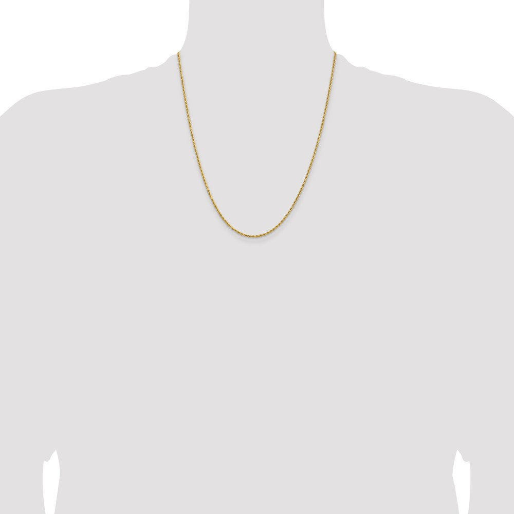 14k 1.8mm Lightweight D/C Rope with Lobster Clasp Chain