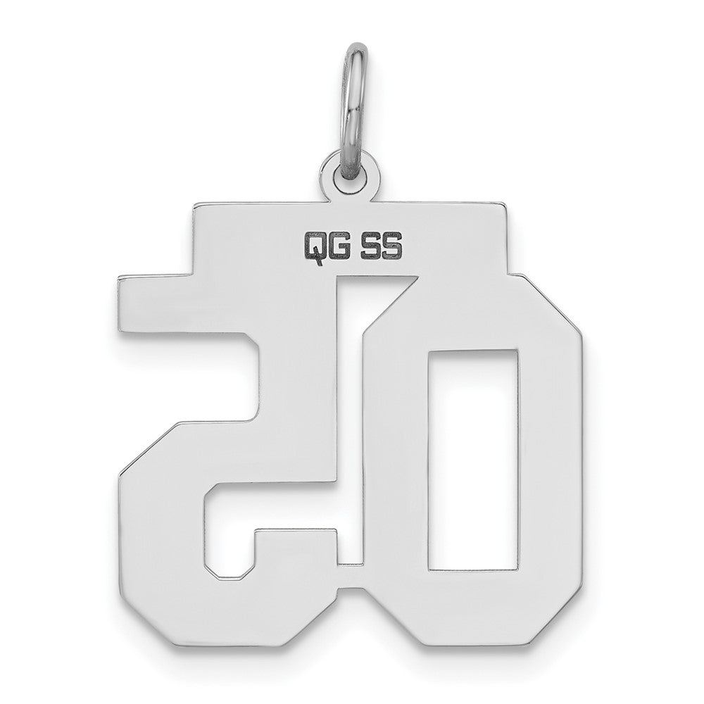Sterling Silver Polished Medium Number 05 w/ Top Charm