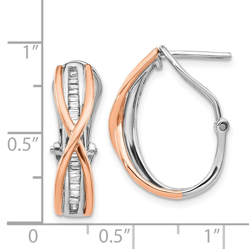 14k Rose and White Gold Diamond Fancy Earrings