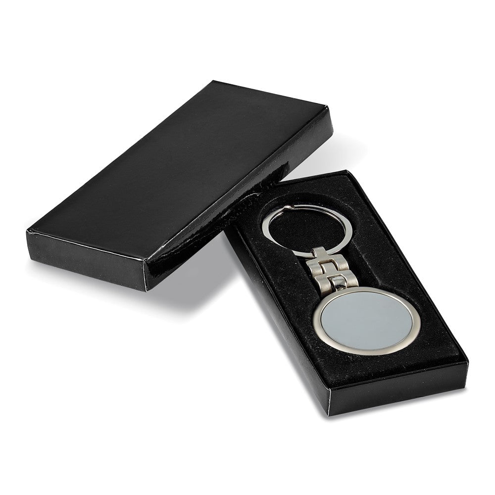 Silver-tone Circle Dangle Key Ring