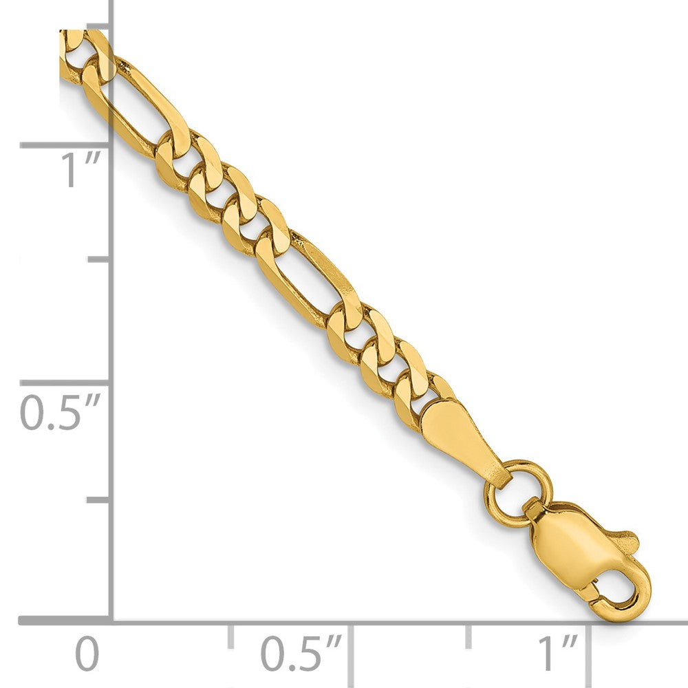 14K 3mm Flat Figaro Chain 7 inches