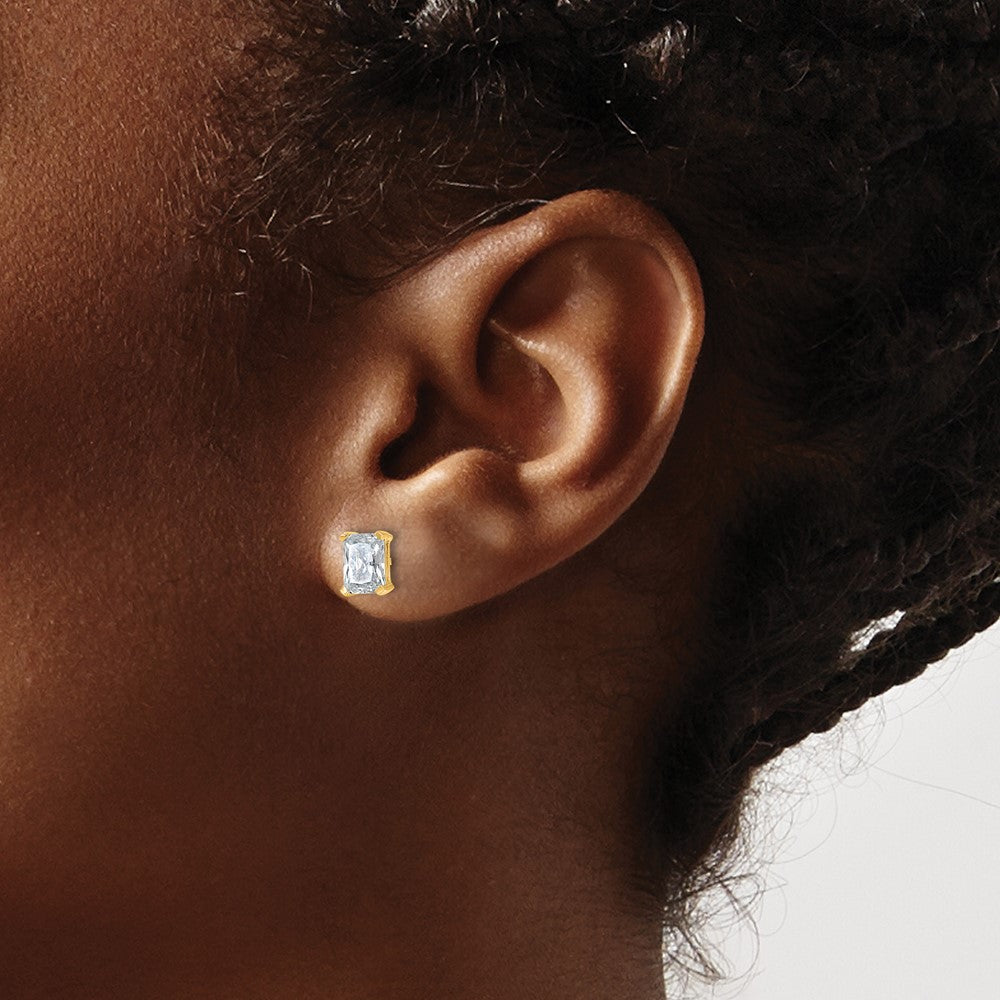 14ky Radiant 5mm Post Earring Mountings