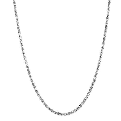 10k White Gold 3.35mm D/C Quadruple Rope Chain