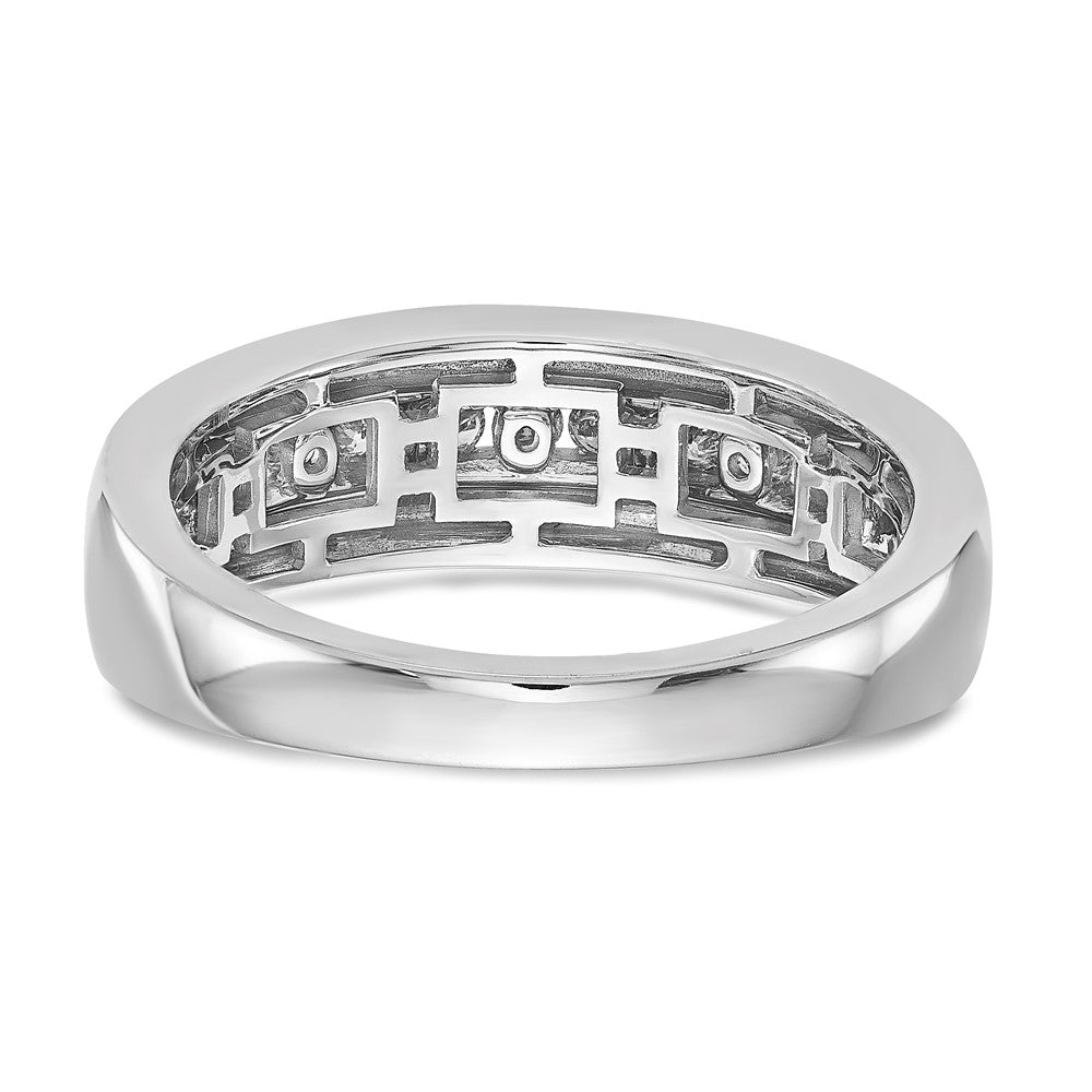 10K White Gold Polished Diamond Men's Band