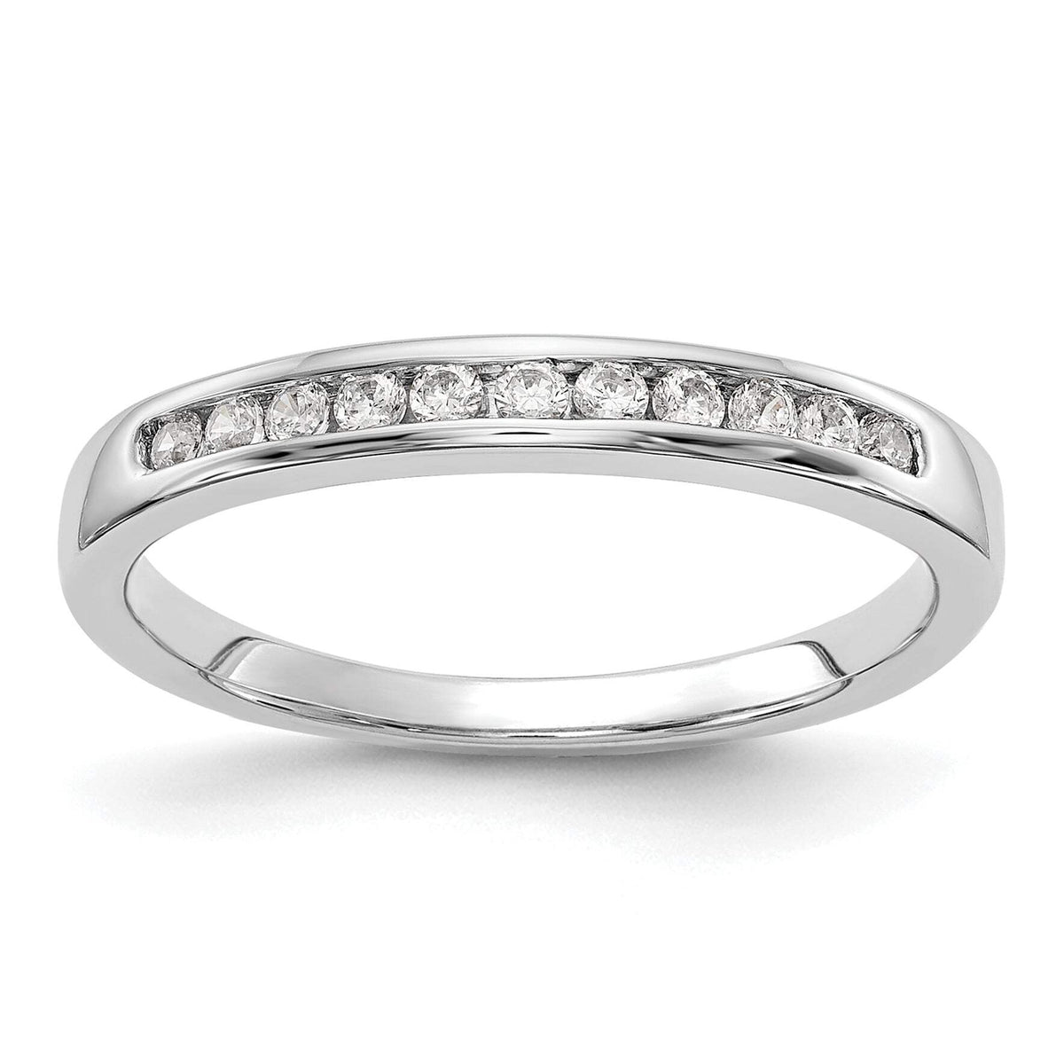 14k White Gold 1/5 carat Lab Grown Diamond VS/SI+ G+ Complete Channel Set Band