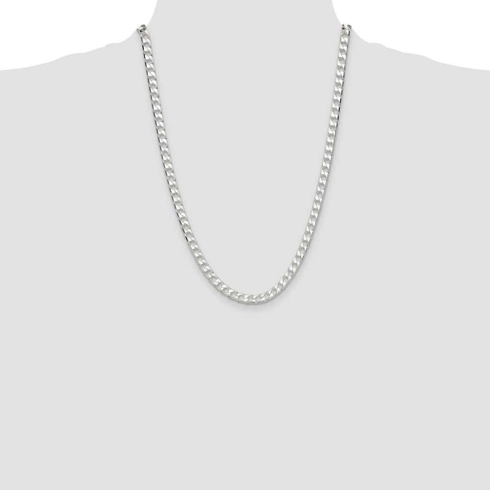 Sterling Silver 5.75mm D/C Square Curb Chain