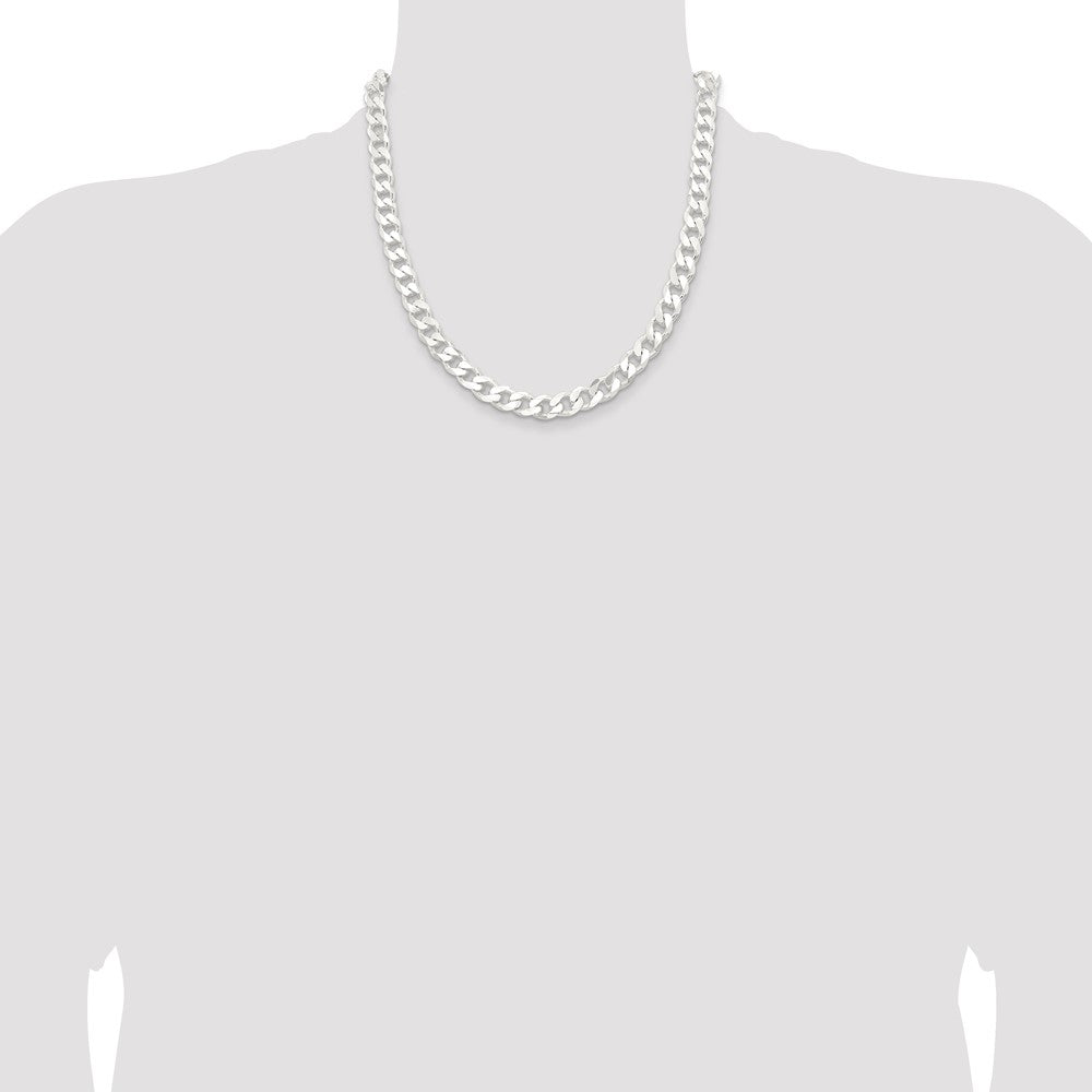 Sterling Silver 9.3mm Curb Chain 20 Inches