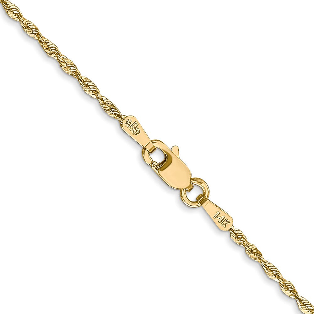 14K 14 inch 1.5mm Ultra Diamond-cut Rope with Lobster Clasp Chain