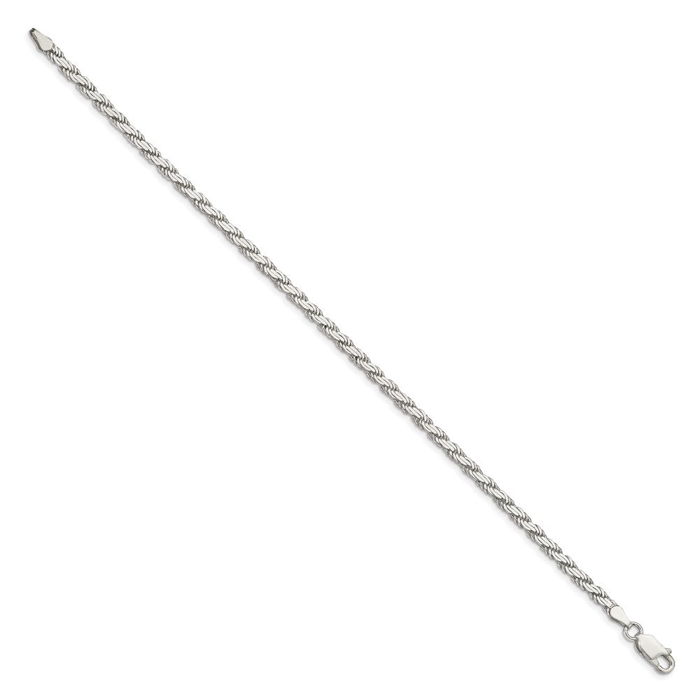 Sterling Silver 3.1mm Flat Rope Chain 8 inches