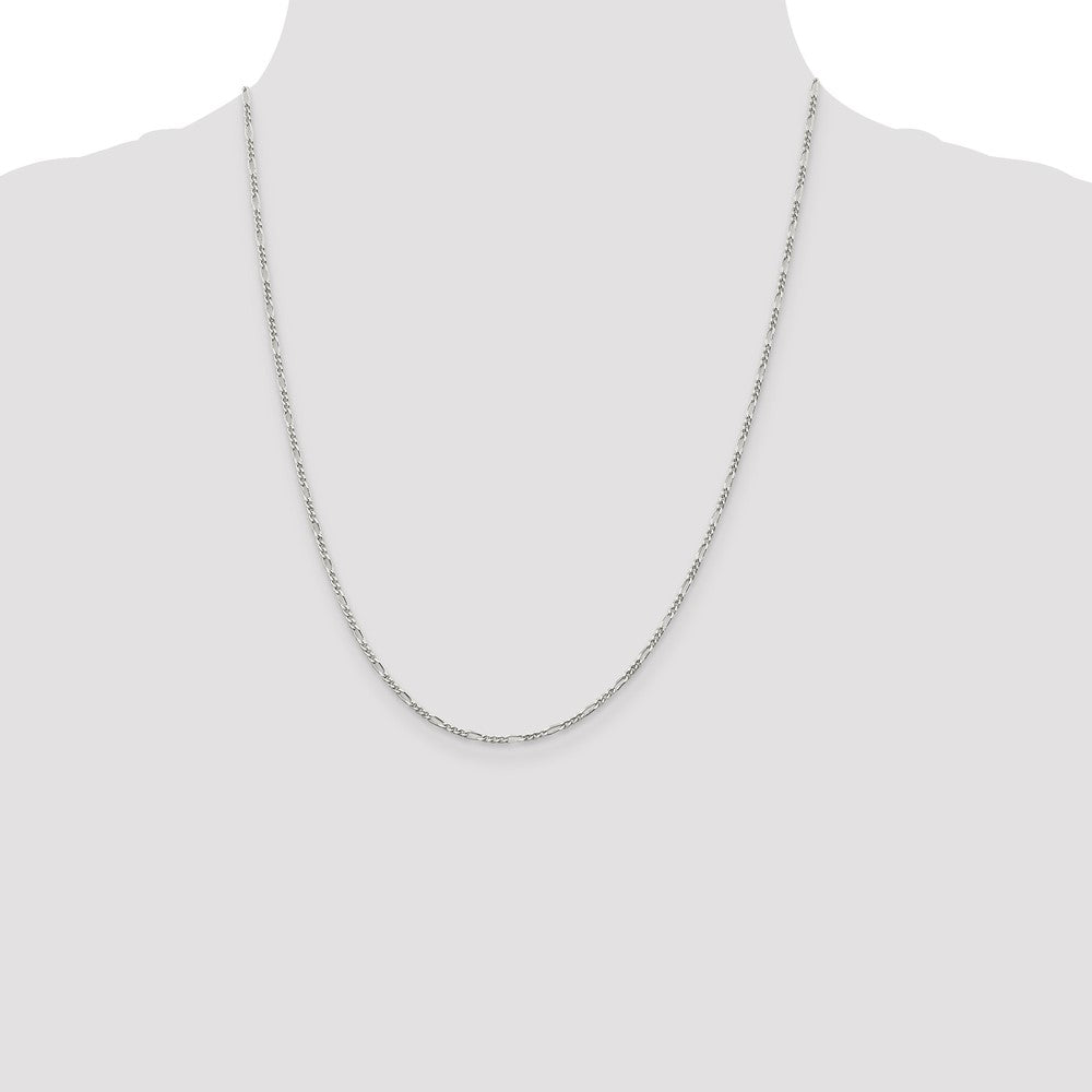 Sterling Silver 1.75mm Figaro Chain 22 Inches