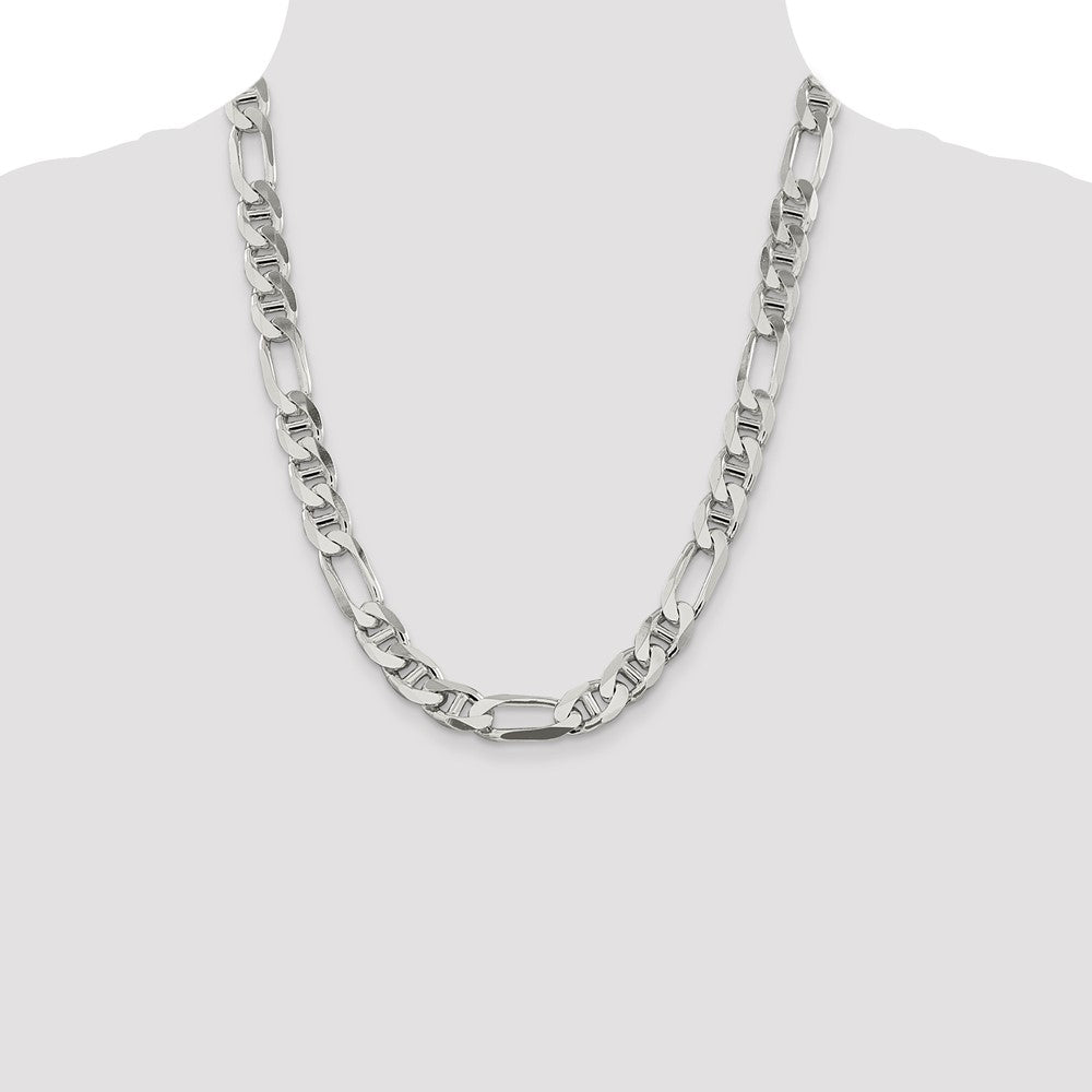 Sterling Silver 10.65mm Figaro Anchor Chain 22 Inches