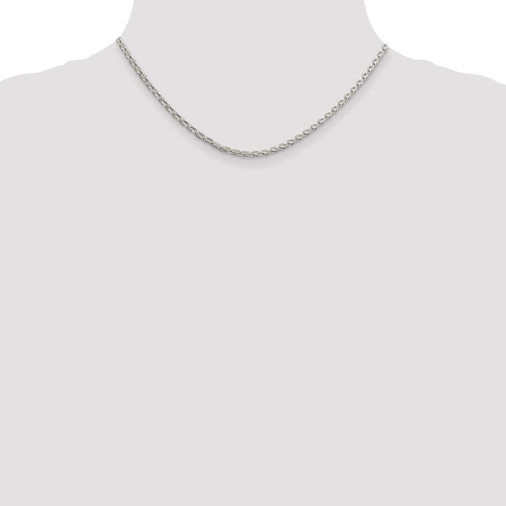 Sterling Silver 2.75mm Diamond-cut Spiga Chain 16 Inches