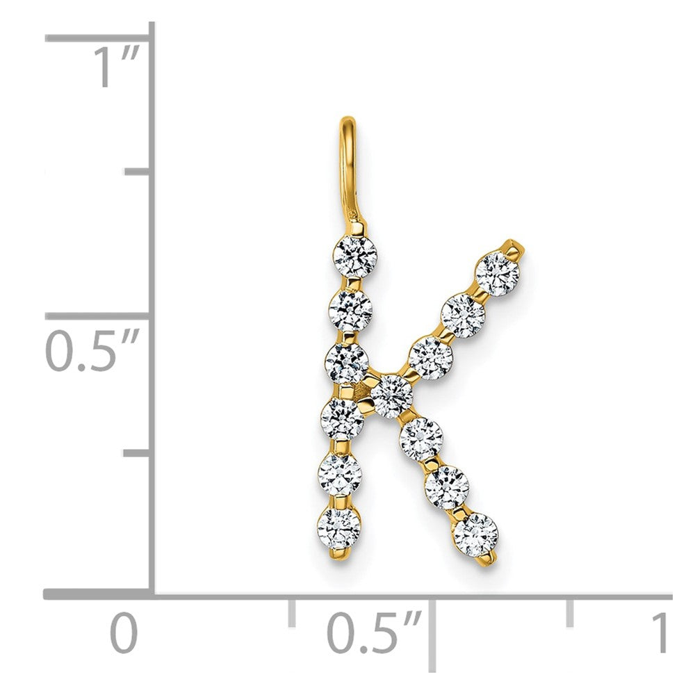 True Origin 14k 3/8 carat Lab Grown Diamond VS DEF Alphabet K Pendant