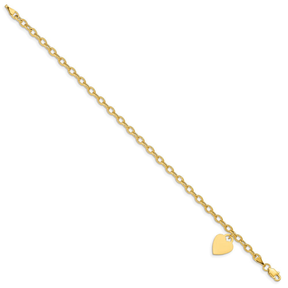 10k Dangle Heart Anklet