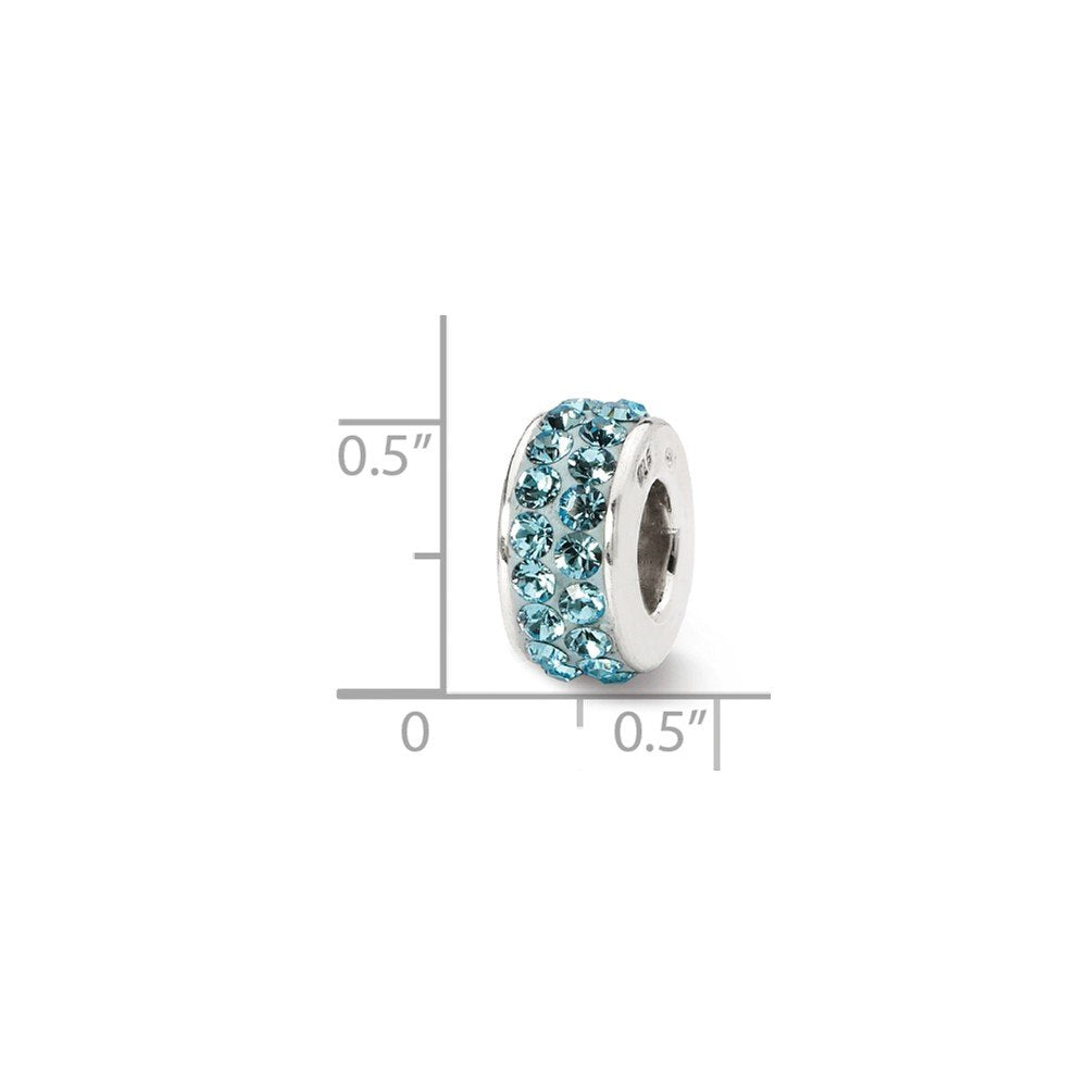 Sterling Silver Reflections March Double Row Preciosa Crystal Bead