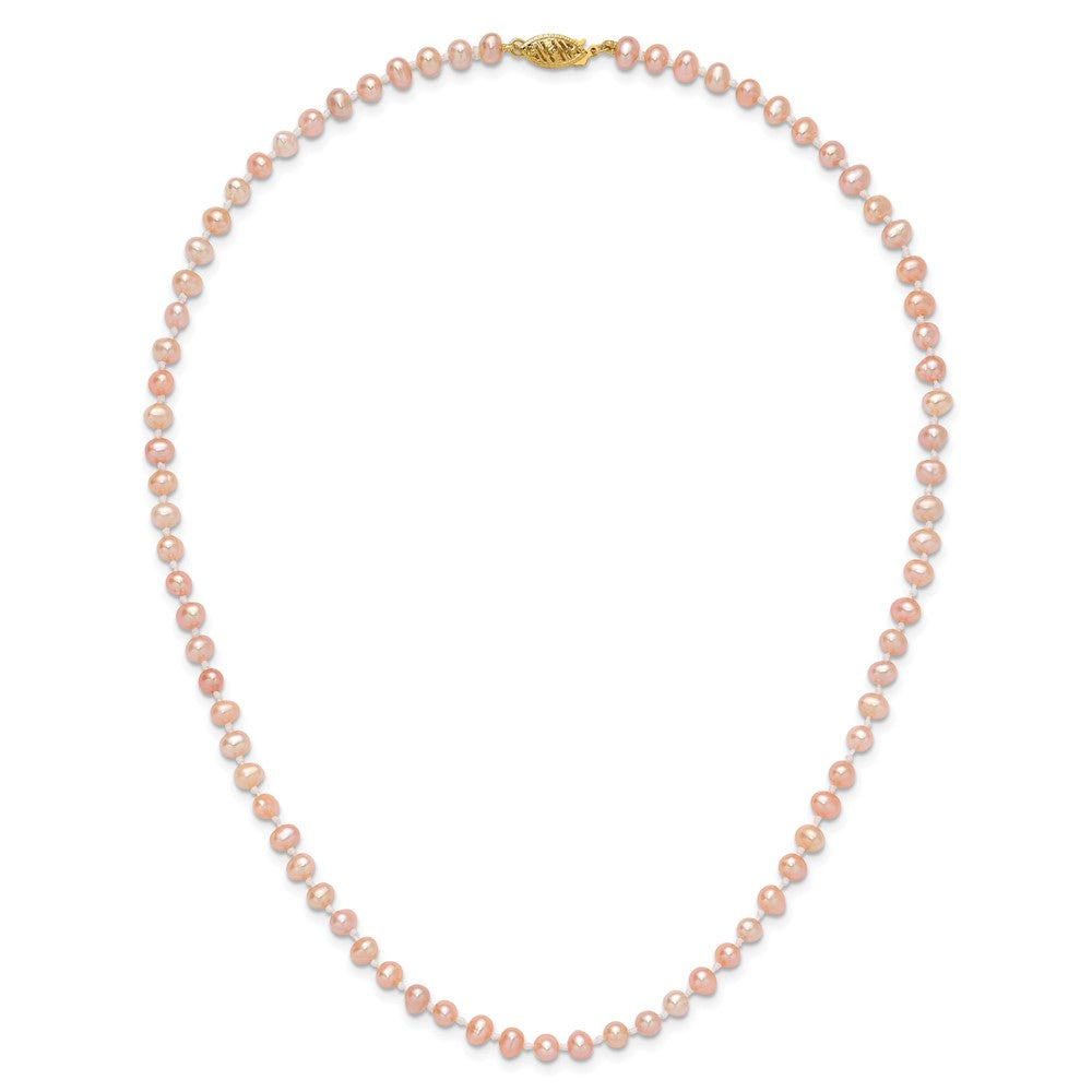 14k 4-5mm Pink Near-Round Freshwater Cultured Pearl 16 inch Necklace