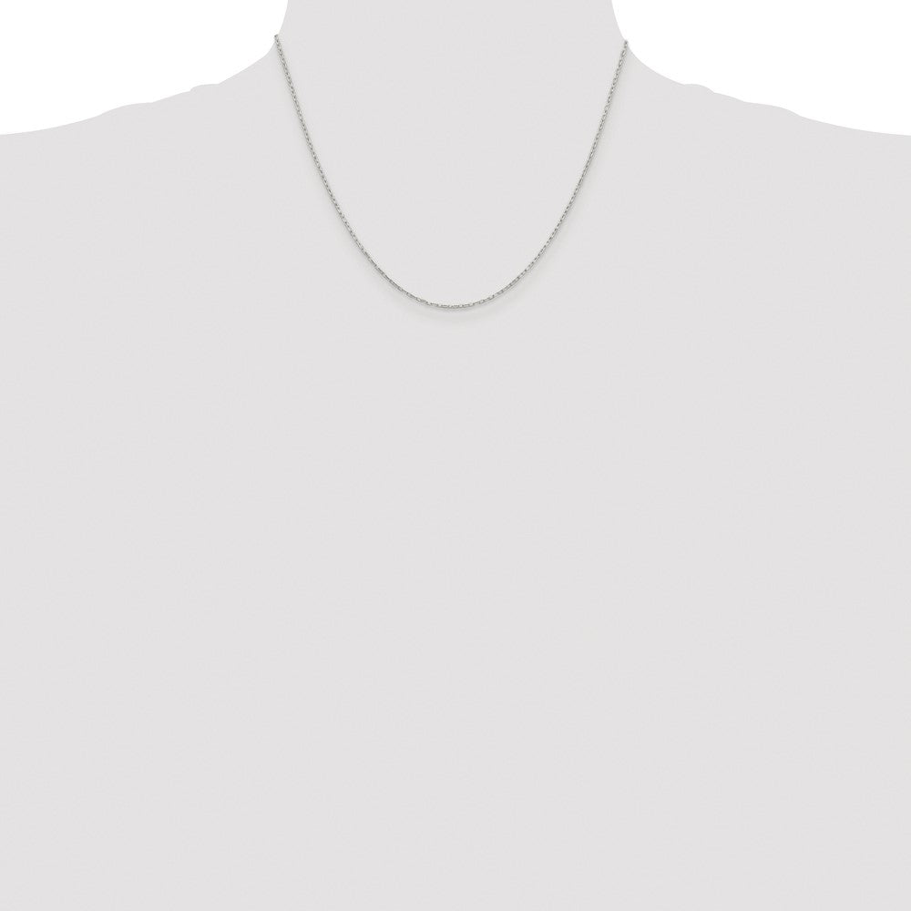 Sterling Silver Rhodium-plated 1mm Diamond-cut Long Link Cable Chain