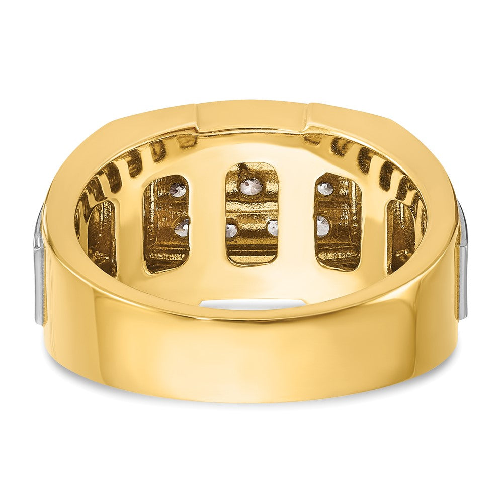 IBGoodman 14k with White Rhodium 1/2 carat Lab Grown Diamond VS/SI+ G+ Complete Polished and Satin Cluster Ring