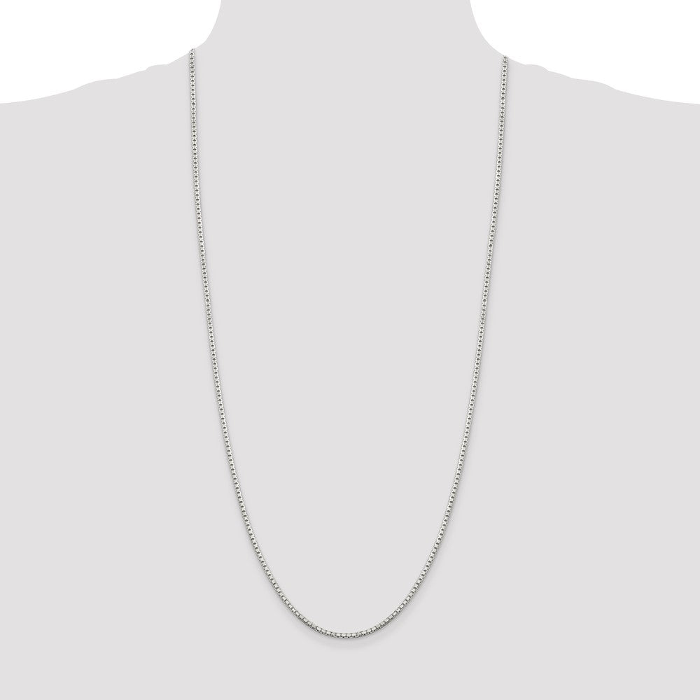 Sterling Silver 2mm 8 Sided Diamond-cut Box Chain 30 Inches